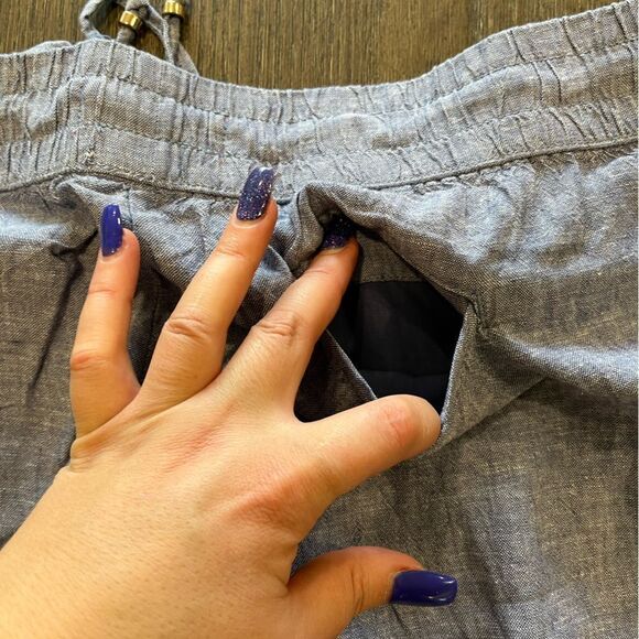 NWOT Guess Blue Cotton Lightweight Pants Drawstring Waist Size L - Picture 6 of 12